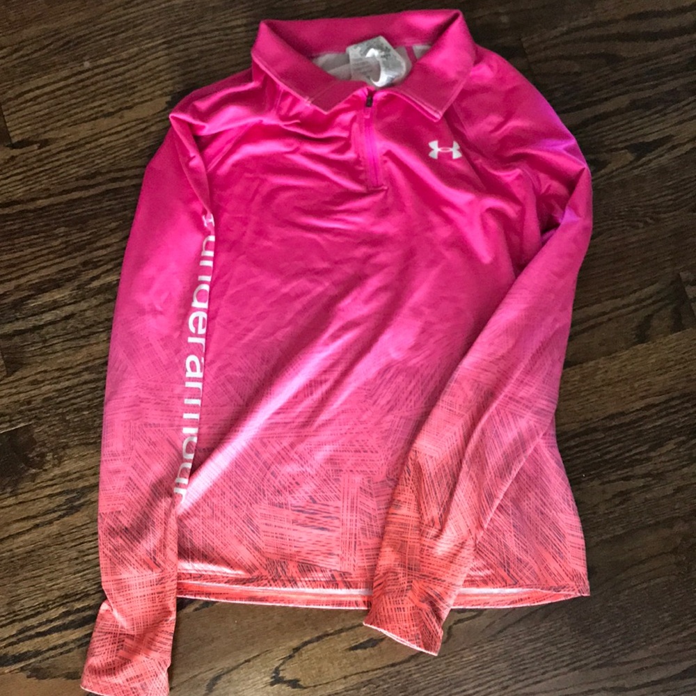 Under Armour Girls Pink Quarter Zip - up